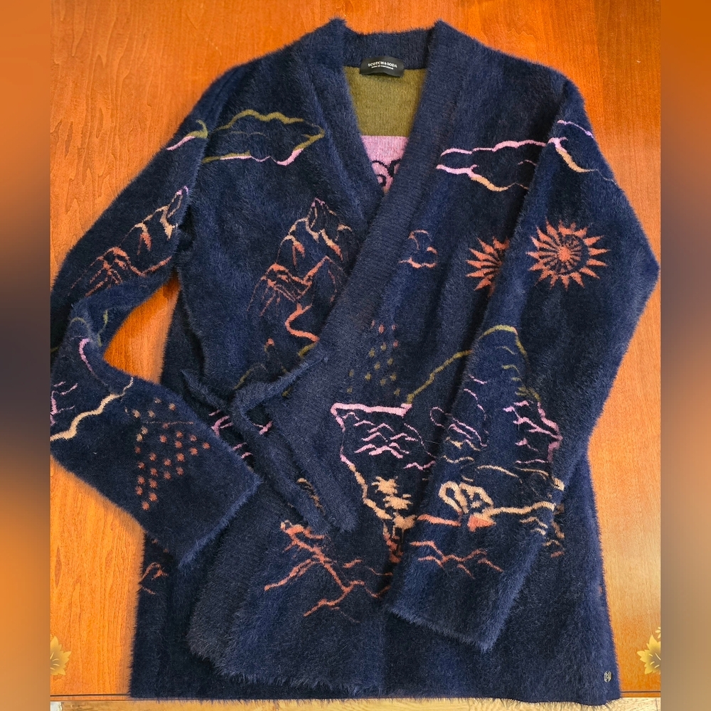Scotch & Soda Unisex Jacquard Kimono Sweater / Knit Cardigan | Sz XL - Picture 11 of 16